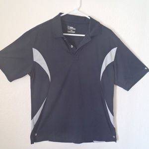 Mens Airflux PGA TOUR Sz M Black/White GOLF SHIRT